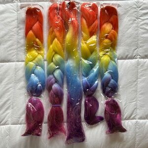 24" - 4 Pack Hair Extensions Synthetic Festival OMBRE RAINBOW